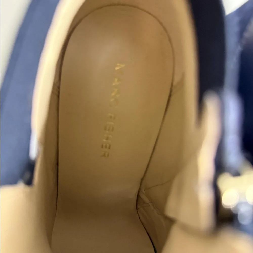 Marc Fisher Navy Ankle Booties with Buckle - Picture 5 of 6